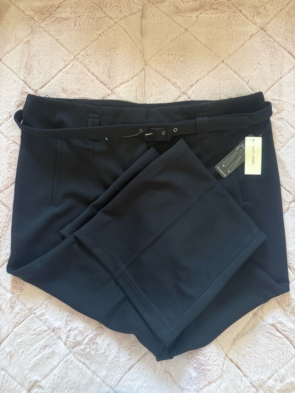 SOHO BLACK PANTS WITH SQUARE BELT